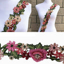 1Yard Flower Embroidered Trim Lace Ribbon DIY Wedding Sewing Applique Craft DIY