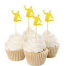 40pcs Set Graduation Cap Cheering Boy Shape Cupcake Topper Grad Decoration