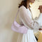 Women Handbags Solid Color PU Leather Female Shoulder Underarm Bag (Purple)