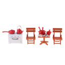 1:12 Modern Plastic Picnic Stove, Pot, Table and Chairs Furniture Fairy Garden