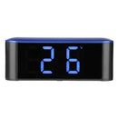 2X(Ts-S25 Temperature Display Contact Led Mirror Clock With Alarm and Snooz