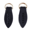 2pcs Leather Zipper Puller Pulls Replacement Fastener Slider for Bags Black