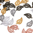 150pcs Wholesale Mixed Color Hollow Leaf Shape Pendant Charms Jewelry Making