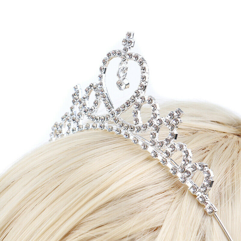 Crystal Tiara Hairband Kid Girl Bridal Princess Prom Crown Headband Hair Jewe Gw