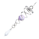 2 Pieces Metal Crystal Spiral  Wind Spinner for Indoor Outdoor Purple