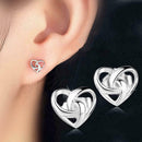Female Imitation 925 Stunning sweet Heart Stud Earrings UK Womens Jewellery Y1Y9