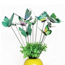 24x Butterfly Stakes Outdoor Yard Garden Flower Pot Decor Craft Green Yellow