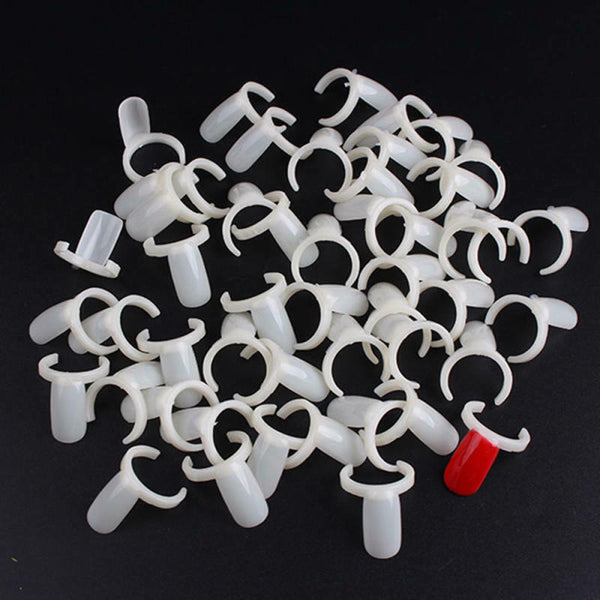 Lots 50Pcs Polish UV Gel Color Pops Display Nail DIY Art Ring Nails Tips N SJS