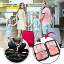 8Pcs Pink Storage Bag Kit Clothes Luggage Packing Cube Organizer Travel D1C3