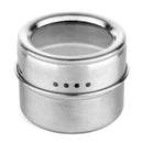Magnetic Spice Jar With A Strong Transparent Top Cover. Stainless Steel Rou