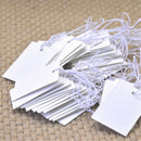 100Pcs White Paper Jewelry Clothes Label Price Tags With Elastic String 5*3c Gw