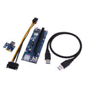 6 Pin PCI Express Riser Card 1X to 16X Extender USB 3.0 Cable for BTC Miner