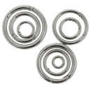 5 Pcs Round Push Gate Snap Open Spring Ring Key Chain Carabiner 15mm