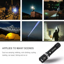 LED Flashlight 3 Modes Rotating Zoom Torch Glare Lamp Light with Battery