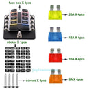 32V Auto Car Boat 8 Way Circuit Standard ATO ATC Blade Fuse Box Block Holder