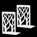 1Pair New Contemporary Mat Simple Metal Bookends Book Ends Pair White Bookends