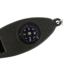 4 In 1 Outdoor Survival Whistle Compass Magnifying Thermometer & Keychain E3C