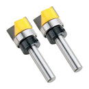 2x Flush Trim Hinge Mortise/Template Router Bit 8mm Shank 3/4" Bearing Dia.