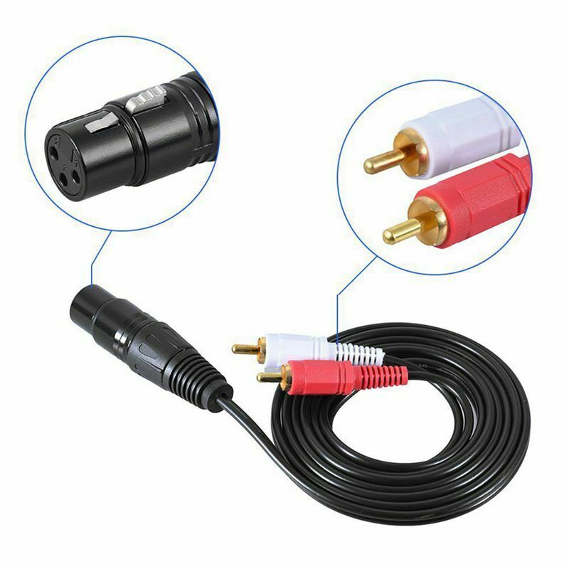 1.5m/ 5ft Stereo Audio Splitter Patch Y Cable Cord 1 XLR Female to 2 RCA Ma O2F2