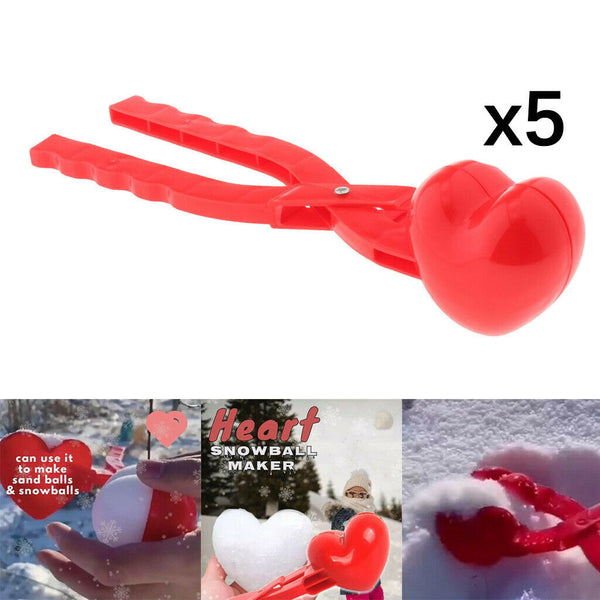 5x Heart Shape Snow Ball Maker Children Sand Mold Snow Scoop Maker Outdoor