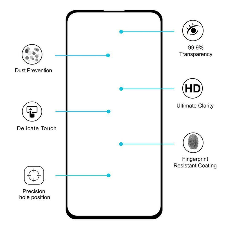 Hat-Prince Toughened Glass Screen Film for Redmi Note 8 Pro Display Full Wrap