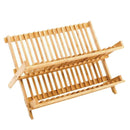 Wooden Dish Rack Plate Rack Collapsible Compact Wood Tableware Holder Rack