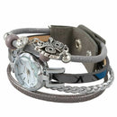 Duoya Brand Women Fashion Bracelet Watch Leather Strap Wristwatch Diamond O