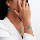 Pendant Necklace + Hoop Earrings + Bracelet Set for Women Retro Gothic Holiday