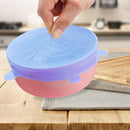 Reusable Silicone Stretch Lid Pan Bowl Pot Food Fresh Seal Cover (6x Round) A