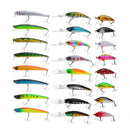 24pcs/Set 3 Different Style Minnow Fishing Lures Hook Baits Crankbait Bass
