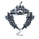 Black Lace Beads Choker Victorian Steampunk Gothic Collar Necklace Gift
