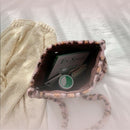 2x Plush Leopard Print Shoulder Bag for