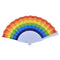 1PCS Rainbow Fan Hand Held Folding Fan Dance For Decoration Fan Art Crafts D Kw