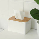 Home Kitchen Wooden Plastic Tissue Box Solid Wood Napkin Holder Case Storage Bj