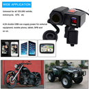 CS-588A1 Motorcycle USB Charger Cigarette Lighter Socket w/Switch Voltmeter