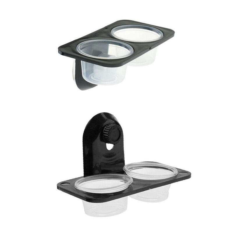 2 Pcs Automatic Plastic Reptile Feeders Water Bottle with Suction Cup Basin -