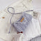 Solid Pleated Women Shoulder Bag PU Clear Chain Crossbody Handbag (Orange) A