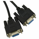 Fasdga VGA 15 Pin Male to 2 Female Plugs Computer Connector Cable Black W9J6