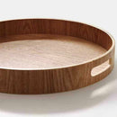 Round Serving Bamboo Wooden Tray for Dinner Trays Tea Bar Breakfast Food Co G8G2