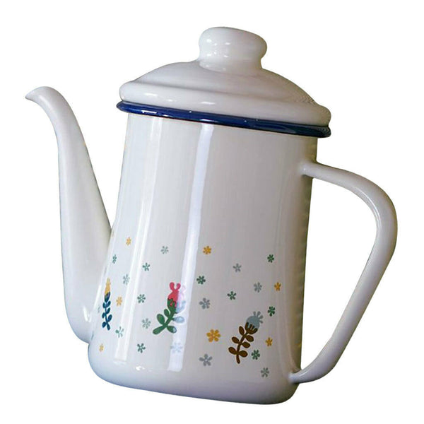 Traditional Enamel Dripless Tea Pot Hot Water Coffee Tea Pot Kettle 600ml