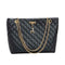 Fashion Leather Handbag Women Large Top-handle Bags Shopping Tote (Black) A