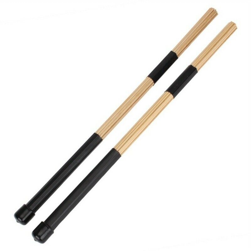 1 Pair 40CM Jazz Drum Brushes Sticks Made of Bamboo(Black)