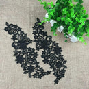 2 Pairs Lace Embroidered Floral Neckline Collar Trim Clothes Sewing Applique