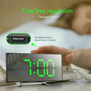 Large Digital Display Alarm Clock Mirror Display Temperature Snooze Table Clock