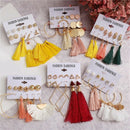 Bohemian Earring Long Tassel Drop Earrings Set For Women Girl Fashion Geome