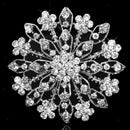 Bridal Brooch Pin w/ Crystal Floral Diamante Wedding Party Corsage Badge 6.5cm