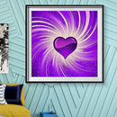 Purple Heart Full Round Drill Diamond Painting 5D DIY Canvas Wall Art Decor A