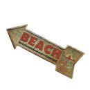 Cast Iron Metal Sign Beach Arrow Shaped Plaque Nautical Outdoor Decor Plate