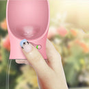 Portable Pet Dog Outdoor Travel Water Bottle Feeder Drinking Fountain Pink