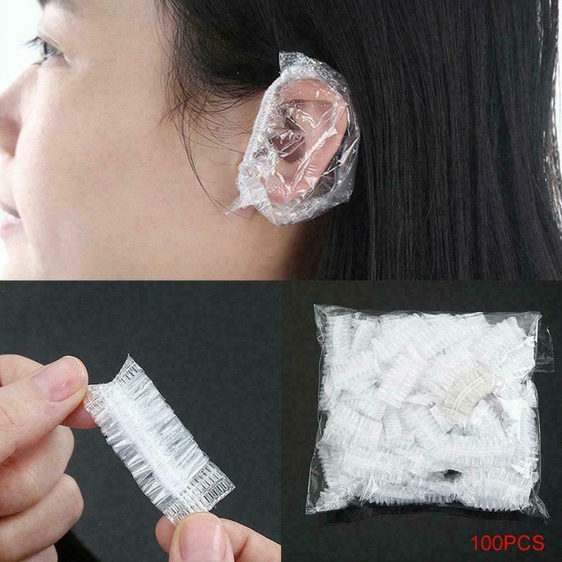 100PC Cover Hair Dye Earmuffs Bathing Waterproof Disposable Cap Tool H5Y4